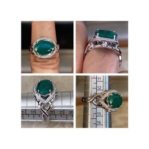 18K Natural 3.18 Carat Emerald & Diamond Ring  $8,848 Replacement Value